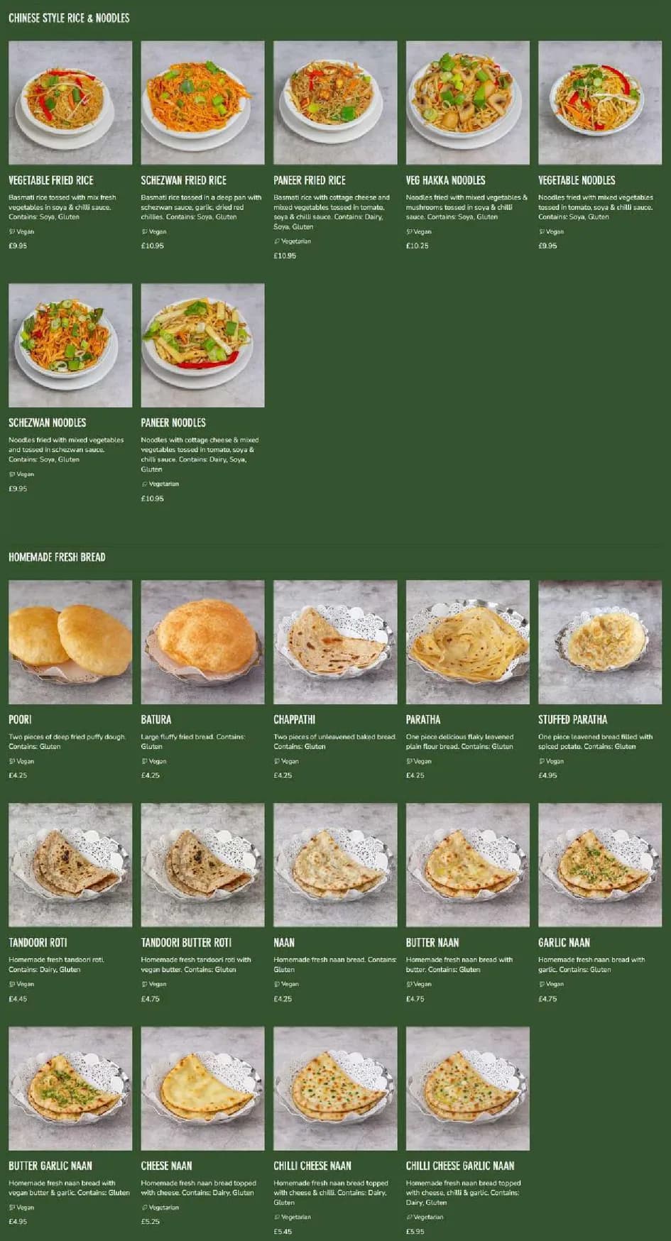 Sagar West End menu, page 6
