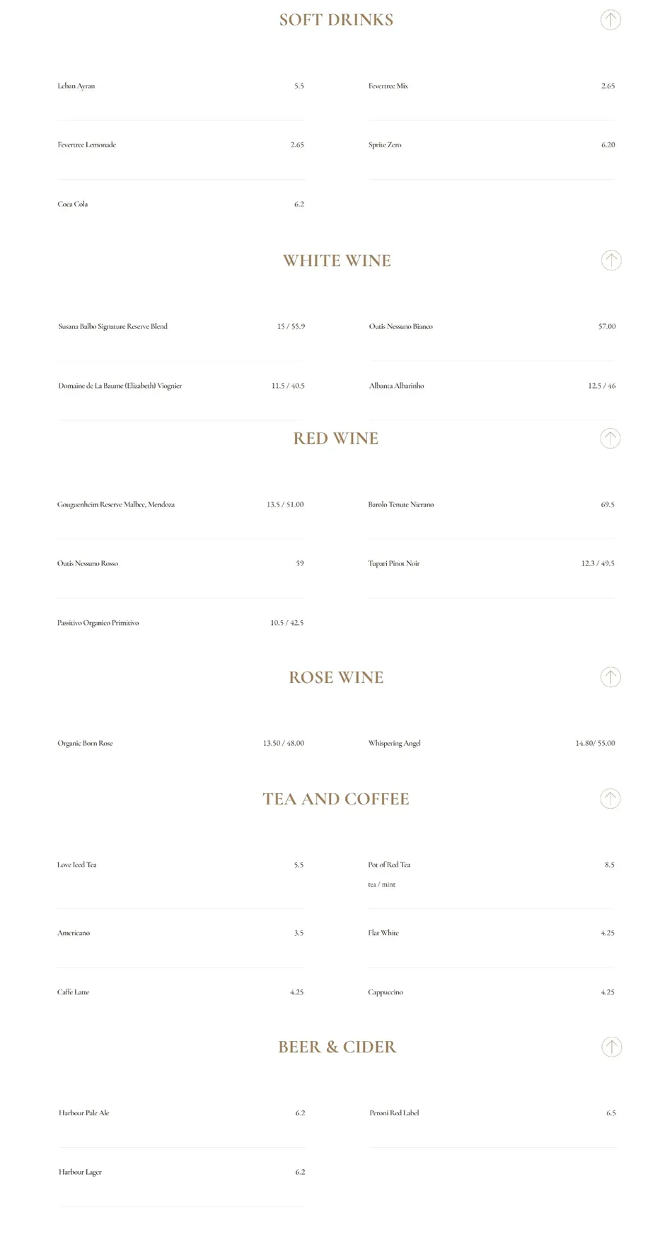 Villa Mamas menu, page 7