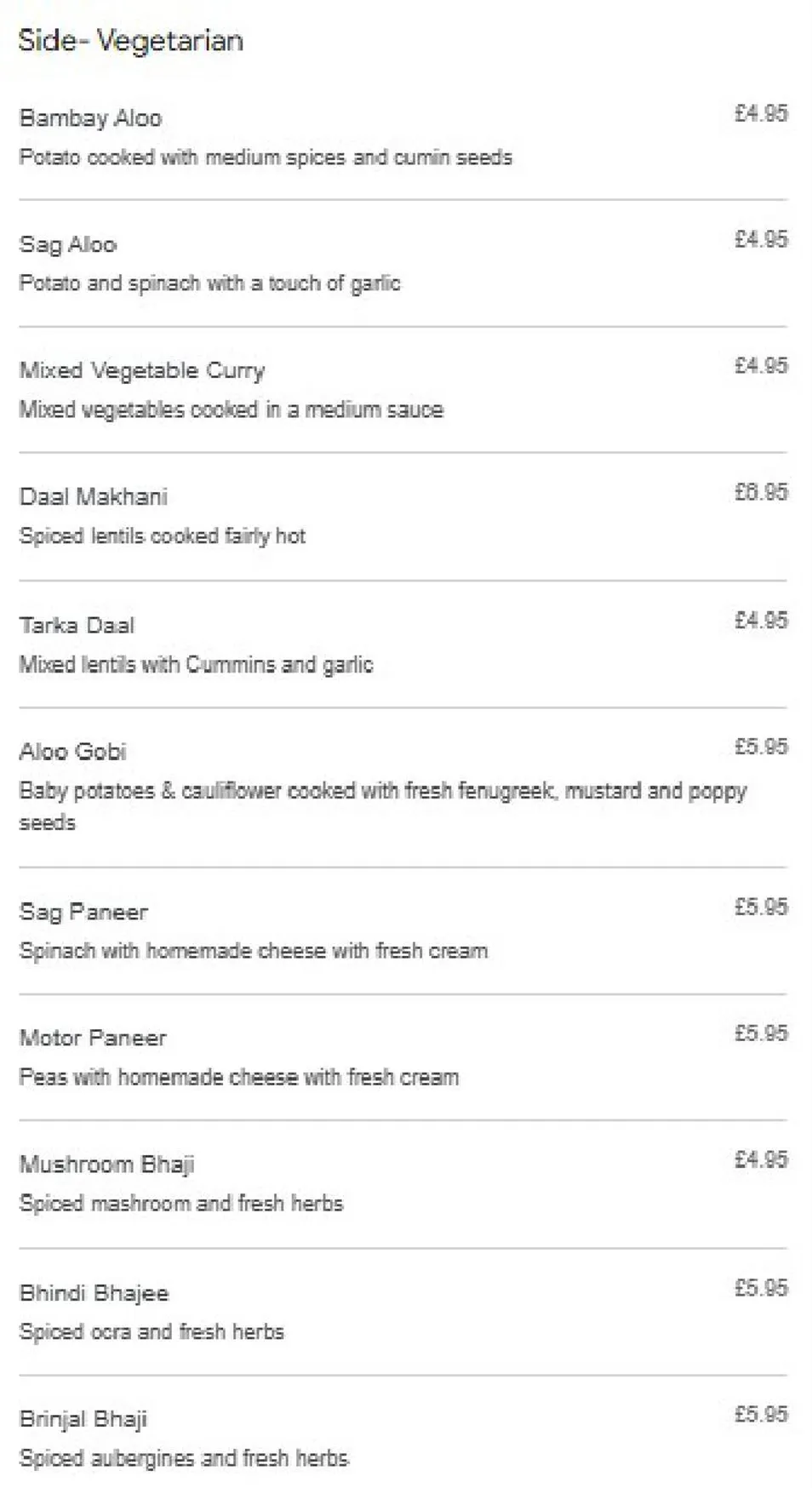 Shah Tandoori menu, page 13