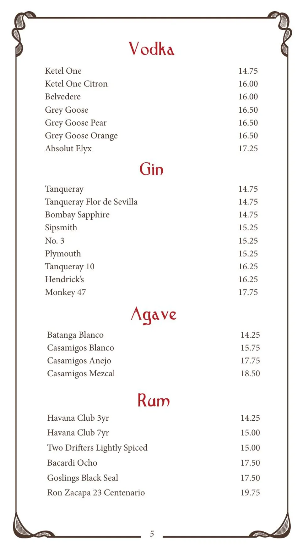 Soutine menu, page 9