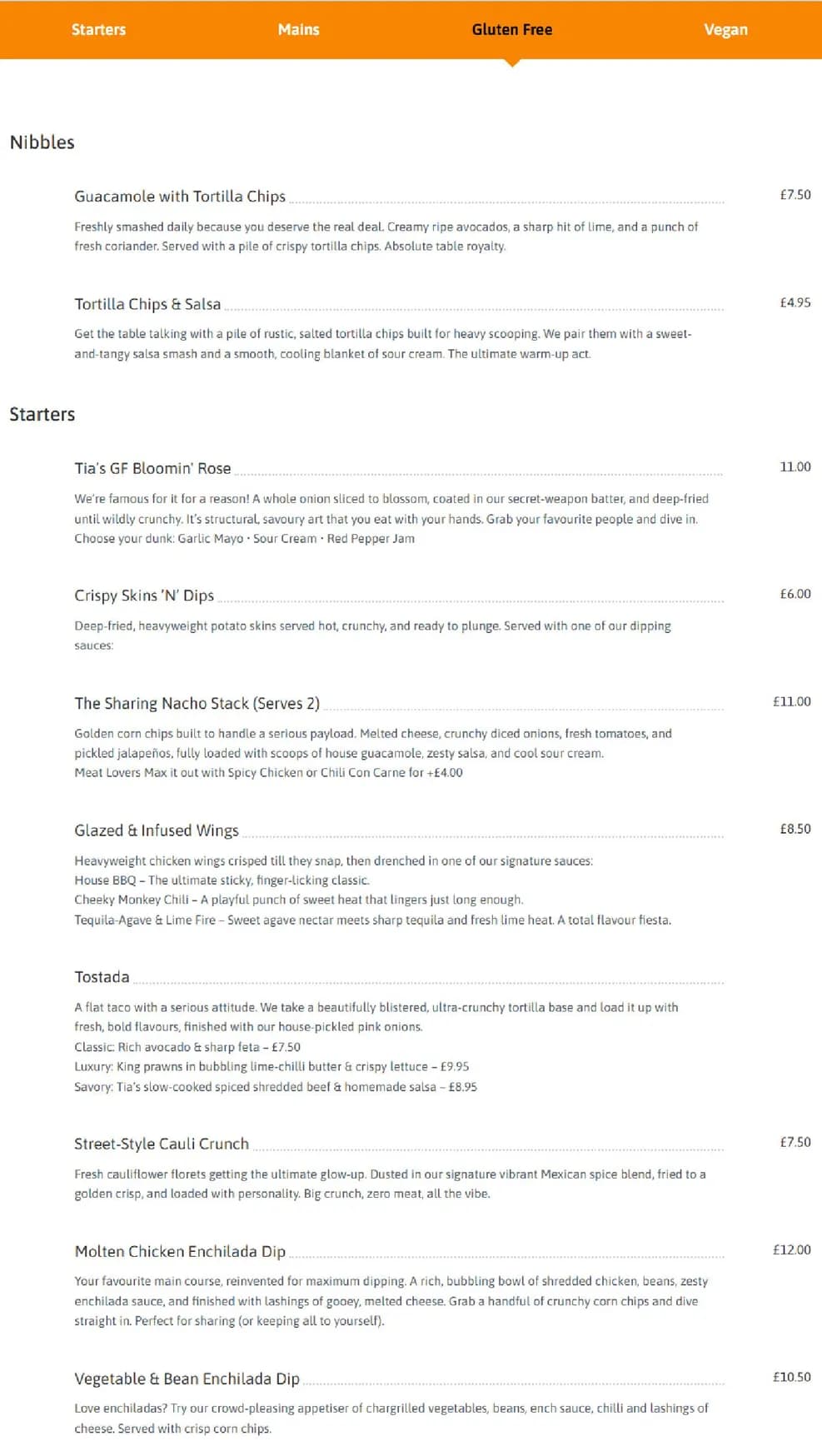Tia's Mexican Cantina menu, page 6