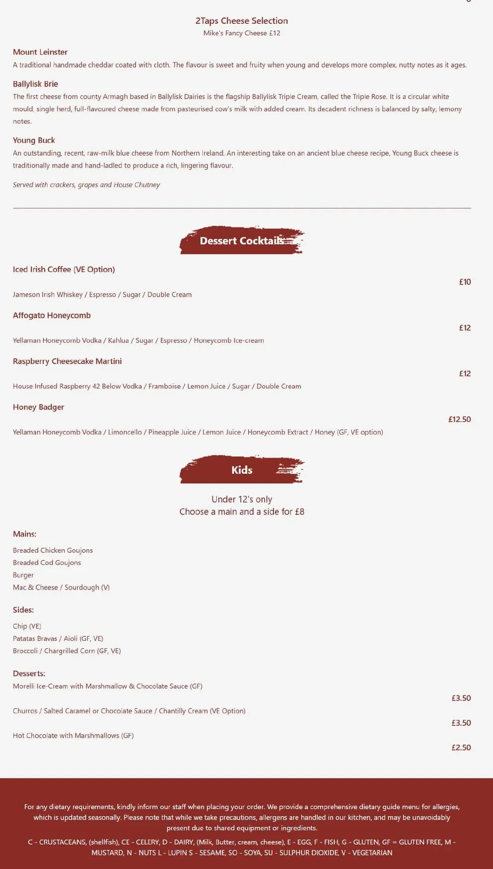 2 Taps - Belfast menu, page 3